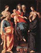 Pontormo, Jacopo Madonna and Child with St Anne and Other Saints oil on canvas